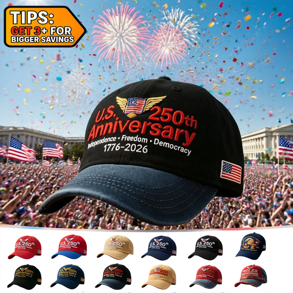 USA 250th Anniversary Patriotic Baseball Hat Adjustable Vintage Washed Cap, Perfect Keepsake and Holiday Gift for Celebrating America’s Freedom