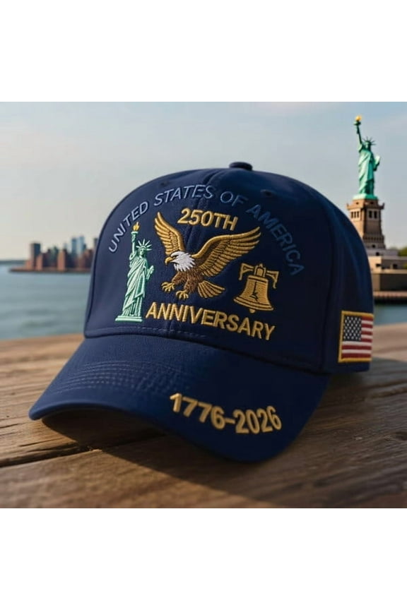 USA 250th Anniversary Patriotic Hat – Bald Eagle Printed Adjustable Baseball Cap for Men & Women – Commemorative Headwear for 1776–2026 Celebrations