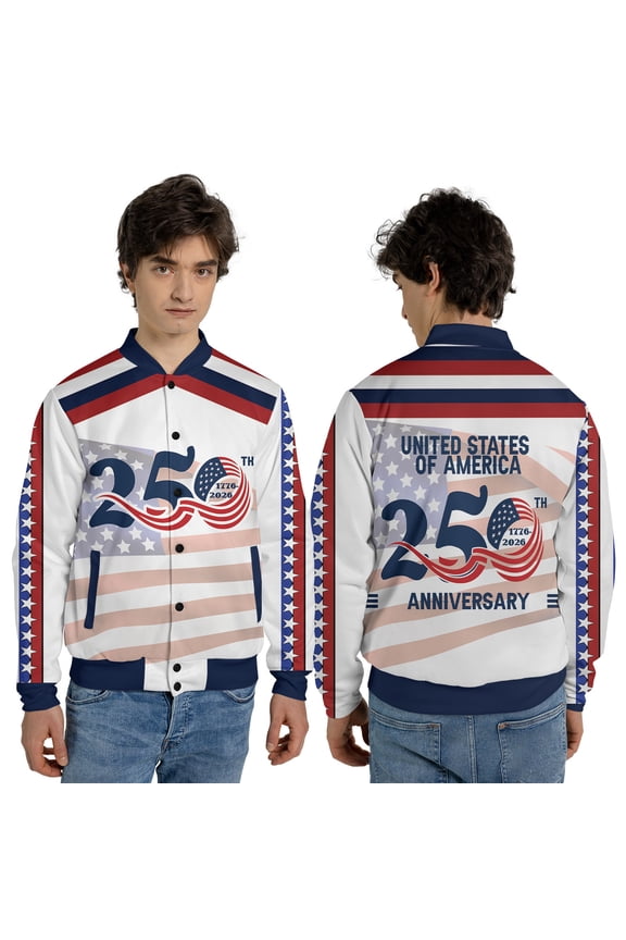 USA 250th Anniversary Patriotic Jacket, 1776–2026 United States of America Graphic Outerwear, American Flag Independence Day Apparel