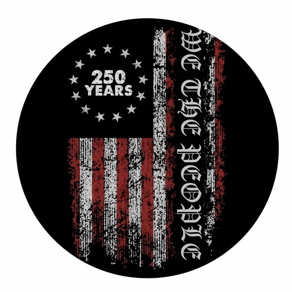 USA 250th Anniversary Patriotic Round Area Rug Non-Slip Decorative Carpet for Independence Day, Living Room, Bedroom, Playroom