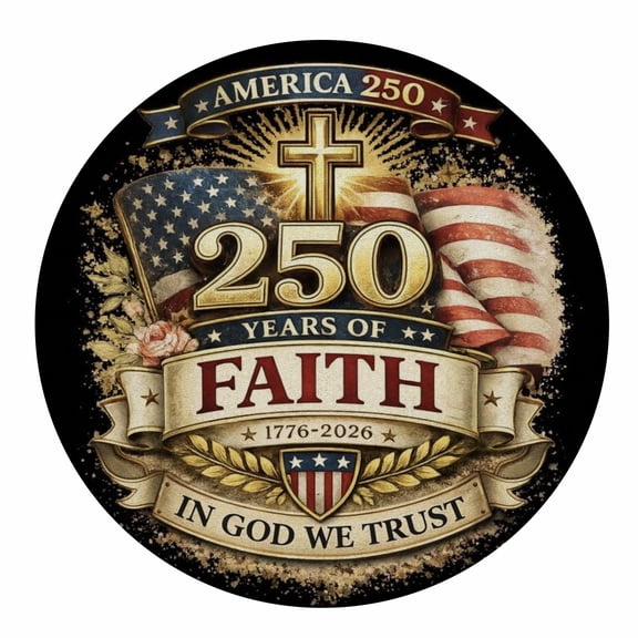 USA 250th Anniversary Patriotic Round Area Rug Non-Slip Decorative Carpet for Independence Day, Living Room, Bedroom, Playroom