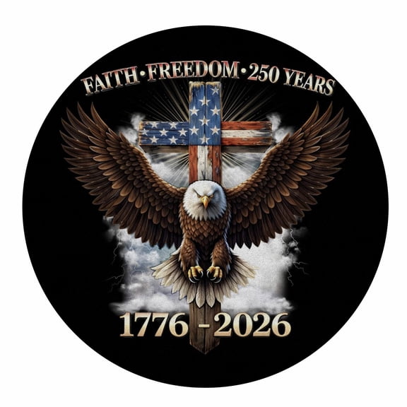 USA 250th Anniversary Patriotic Round Area Rug Non-Slip Decorative Carpet for Independence Day, Living Room, Bedroom, Playroom