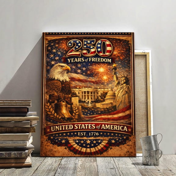 USA 250th Anniversary Poster Wall Art – United States History Gift, July 4th Decor, 16x24 UNFRAMED