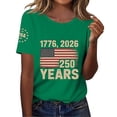 thumbnail image 1 of USA 250th Anniversary Print Tee Short Sleeve Round Neck Casual Daily Outfits Green XL, 1 of 4
