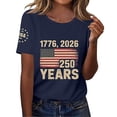 thumbnail image 1 of USA 250th Anniversary Print Tee Short Sleeve Round Neck Casual Daily Outfits Navy S, 1 of 4