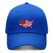 USA 250th Anniversary Printed Blue Baseball Hat Featuring Adjustable Closure and Lightweight Design for Casual Outdoor Wear