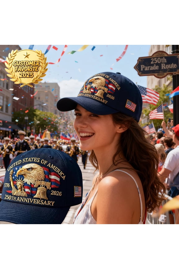 USA 250th Anniversary Printed Patriotic Hat, Retro Adjustable Baseball Cap for Men and Women, Commemorative Tribute Cap, Celebrate America 250 Years of Pride, Unity and , Ihhxby | B, Navy Blue