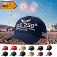 thumbnail image 1 of USA 250th Anniversary Retro Washed Baseball Hat Adjustable Fit, Fashionable Patriotic Cap for Daily Outfits, Outdoor Events, and Holiday Celebrations, 1 of 9