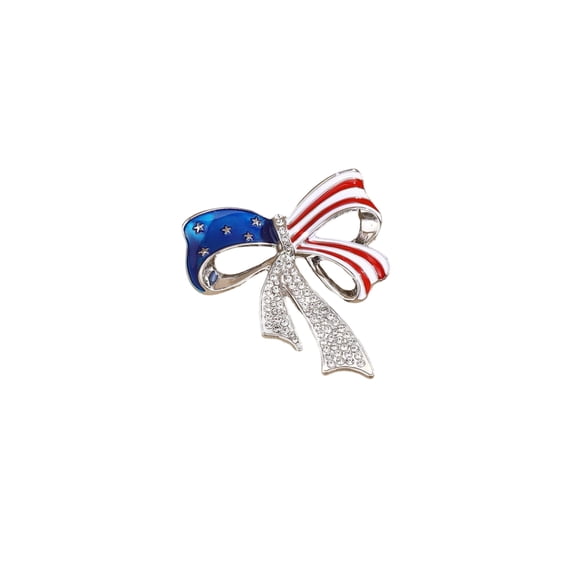 USA 250th Anniversary Semiquincentennial Bow Brooch, Elegant Patriotic Ribbon Pin for Independence Day Celebrations, Commemorative 1776-2026 Fashion Jewelry Accessory