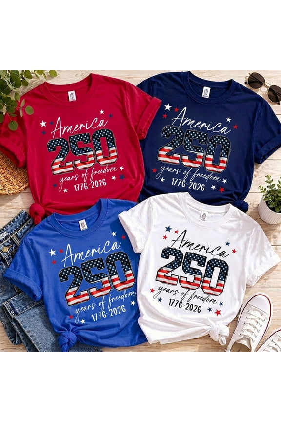 USA 250th Anniversary Shirt, 4th of July Tee, Independence Day Family Matching T-Shirt