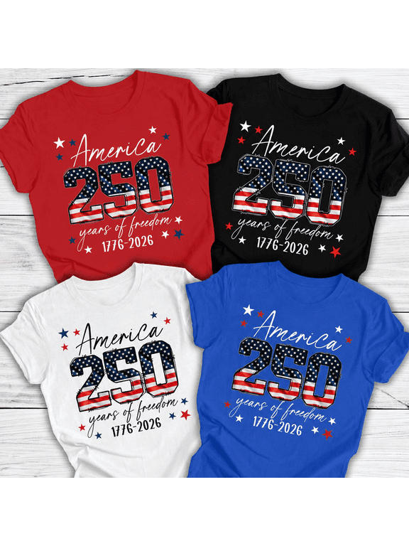 USA 250th Anniversary Shirt, 4th of July Tee, Independence Day Family Matching T-Shirt