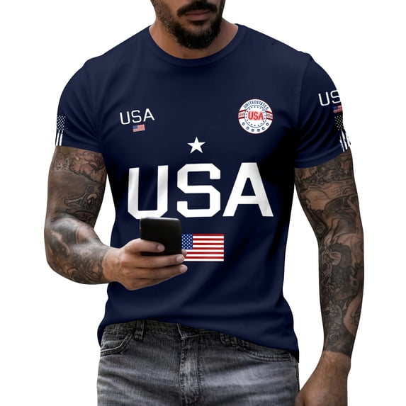 USA 250th Anniversary Shirt Men Patriotic USA Flag Graphic T Shirt Casual Independence Day America 250 Merchandise Tee