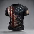 thumbnail image 1 of USA 250th Anniversary Shirt Mens Short Sleeve Crewneck Patriotic Graphic Tee Summer Commemorative Black L, 1 of 5