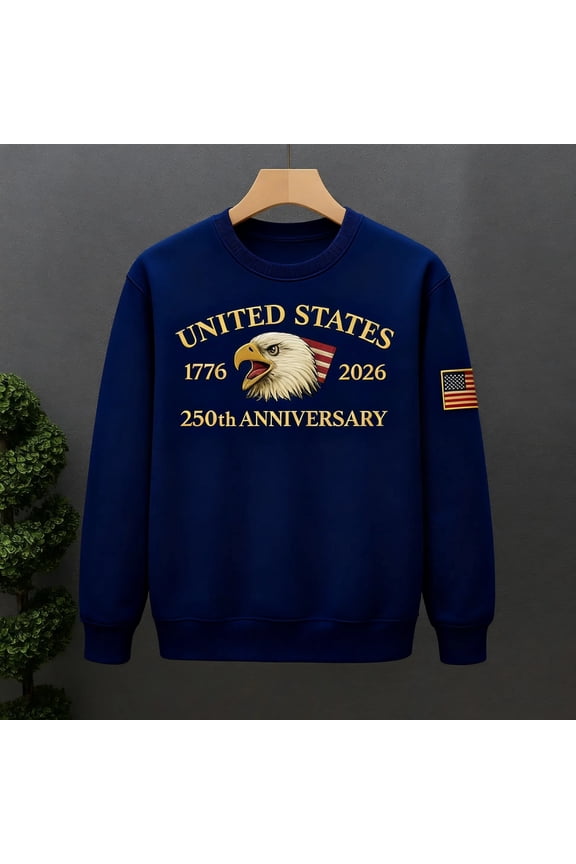 USA 250th Anniversary Sweatshirt, New Crewneck Hoodie 250th Pullover,Patriotic Long Sleeve Top for Men Women