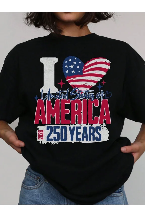 USA 250th Anniversary T-Shirt - United States of America Semiquincentennial 2026 Patriotic Graphic Tee - Unisex Adult Short Sleeve Top