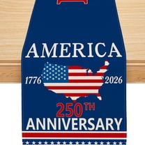 USA 250th Anniversary Table Runner, America Map 1776 2026 Table Decorations Party Dining Home Decor, 13x72 inch, Polyester
