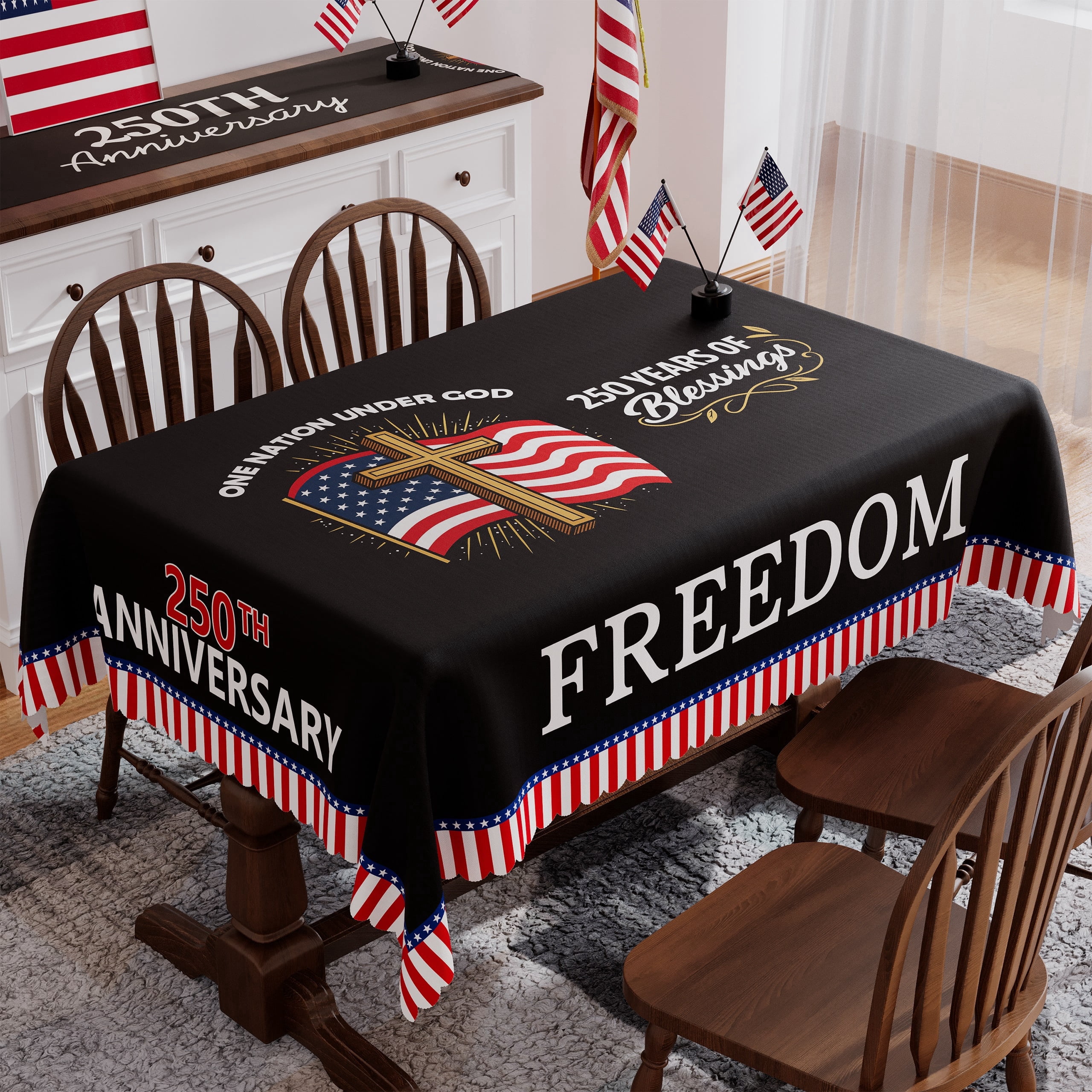 YIBAGA Independence Day Tablecloth, 4th of July Tablecloth, American ...
