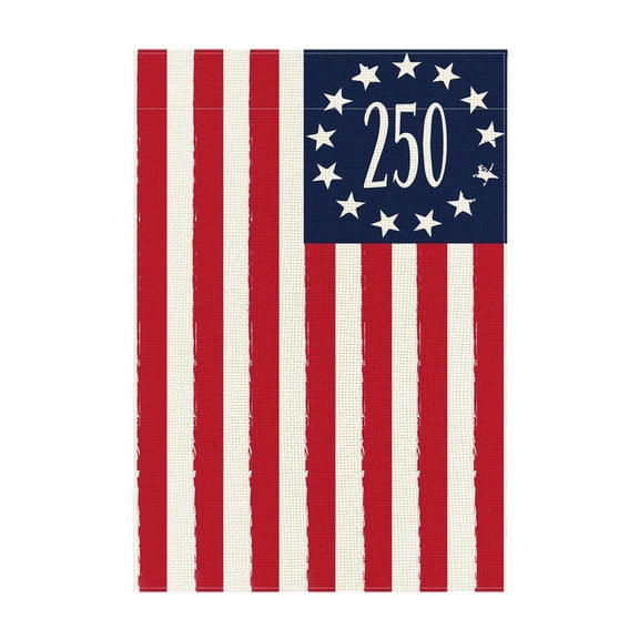 USA 250th Anniversary Vintage 13-Star Patriotic Garden Flag Double Sided Printed Outdoor Yard Flag For Independence Day Front Porch Lawn Home Decor (Flag Only, No Pole Included) (Red-45x30cm)