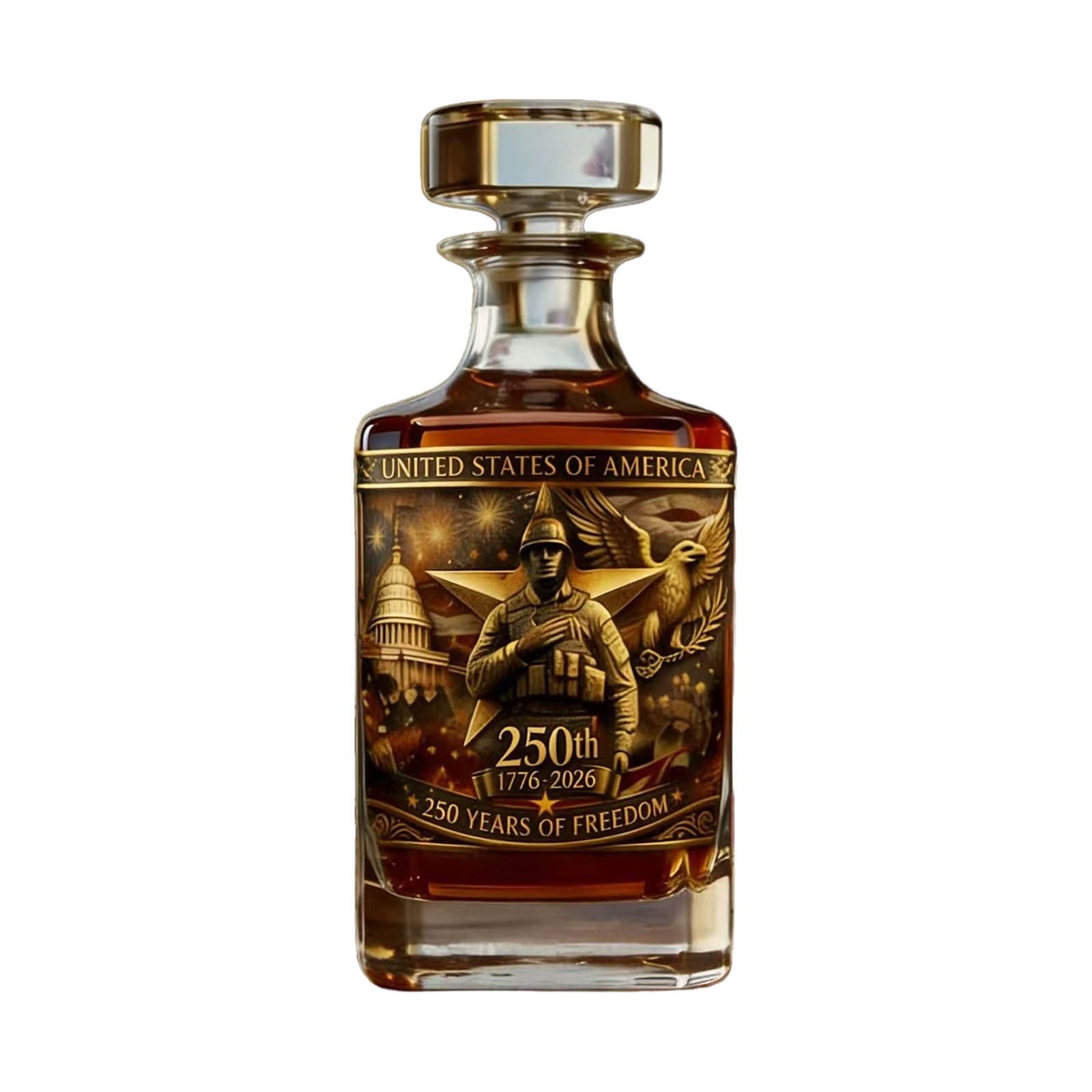 USA 250th Anniversary Bottle America 250th Anniversary Bottle Glass , Father's Day For Liquor Or Cup, We The People 250 Anniversarys Decanter For Scotch Bourbon