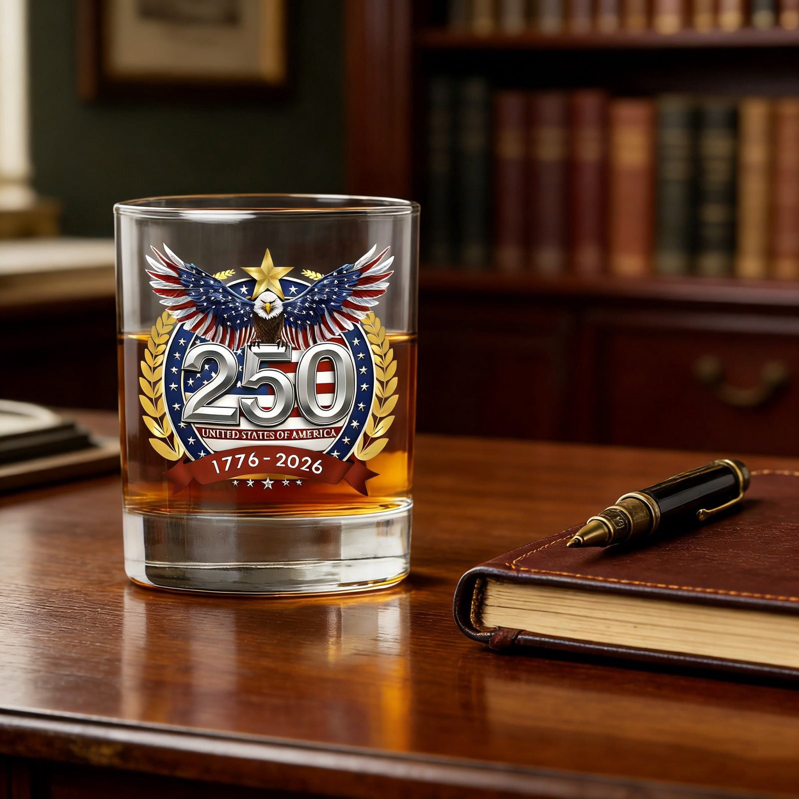 USA 250th Anniversary Whiskey Glasses for Men, American Eagle Patriotic ...