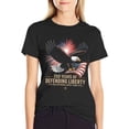 thumbnail image 1 of USA 250th Anniversary Women’s Short Sleeve Cotton T-Shirt HD Graphic Printed Tee Casual Crew Neck Top XL, 1 of 7