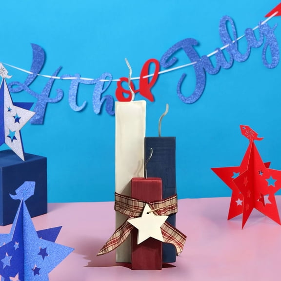 USA 250th Anniversary Wooden Table Decorations Patriotic Table Centerpieces Independence Day Wood Firework Fourth of July Desk Signs for Home Farmhouse Decor