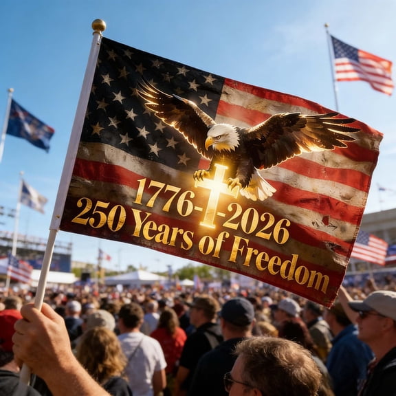 USA 250th Birthday Anniversary Flag 3x5 Ft America 250 Year Commemorative Flag, We The People 1776-2026 Patriotic Yard & House Banner for 4th of July, Celebration Activity Sign(Double Sided)