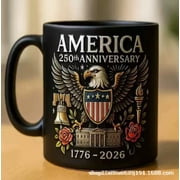 USA 250th Commemorative Mug 1776-2026, U.S.A. Coffee Milk Mugs with Flag & Eagle Design Cultural Symbol for Graduation, Anniversaries, Gifts for Military Lovers