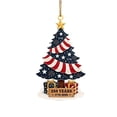 thumbnail image 1 of USA 250th Semiquincentennial Acrylic Christmas Tree Ornament, Patriotic Holiday Hanging Decoration for Home and Party, 10Pcs, 1 of 8