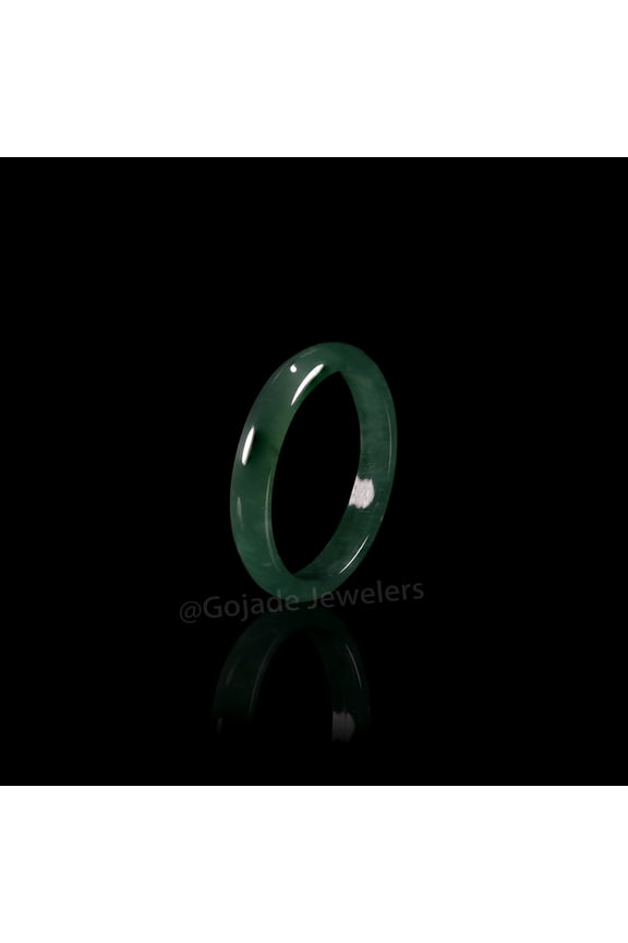 USA. 4 RING Icy Green Natural A JADE Jadeite Circle RING R8104