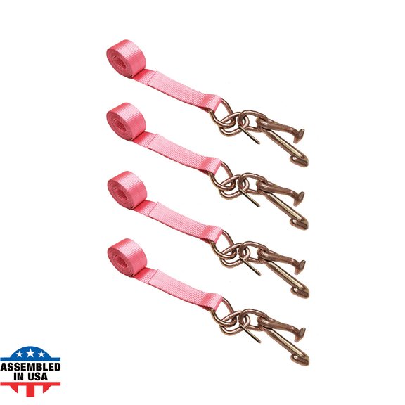USA 4Pack 2" x 10' TJ Cluster Hook Car Strap for Wrecker Tow Truck Auto Hauling