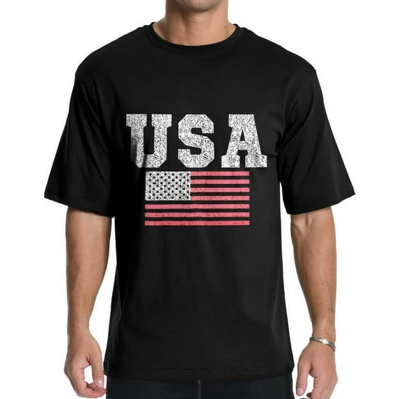 USA 4th of July Shirts for Men American Flag Short Sleeve Patriotic Independence Day Tee Top