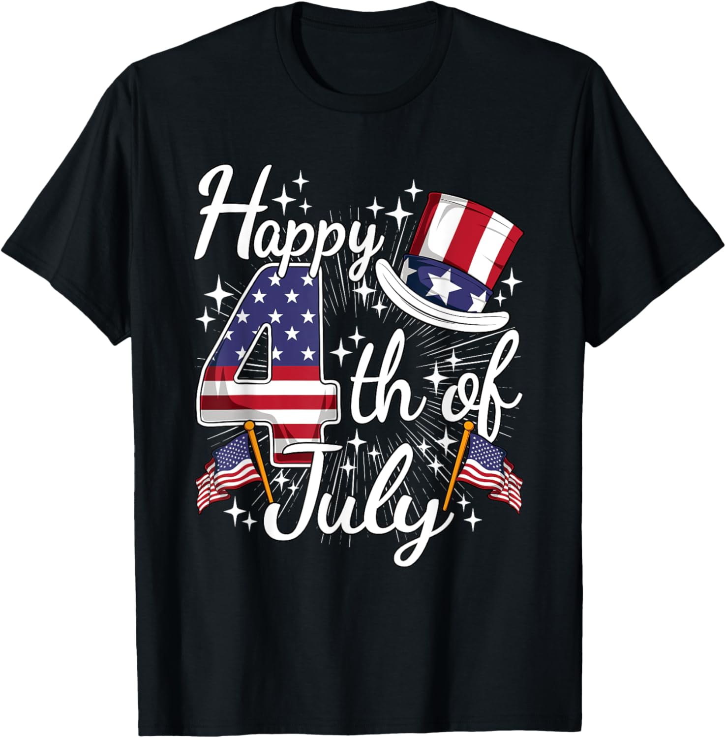 T-shirt Patriotique USA Extra Large Noir - Coton, Manches Courtes - Gildan - Occasion Excellent état
