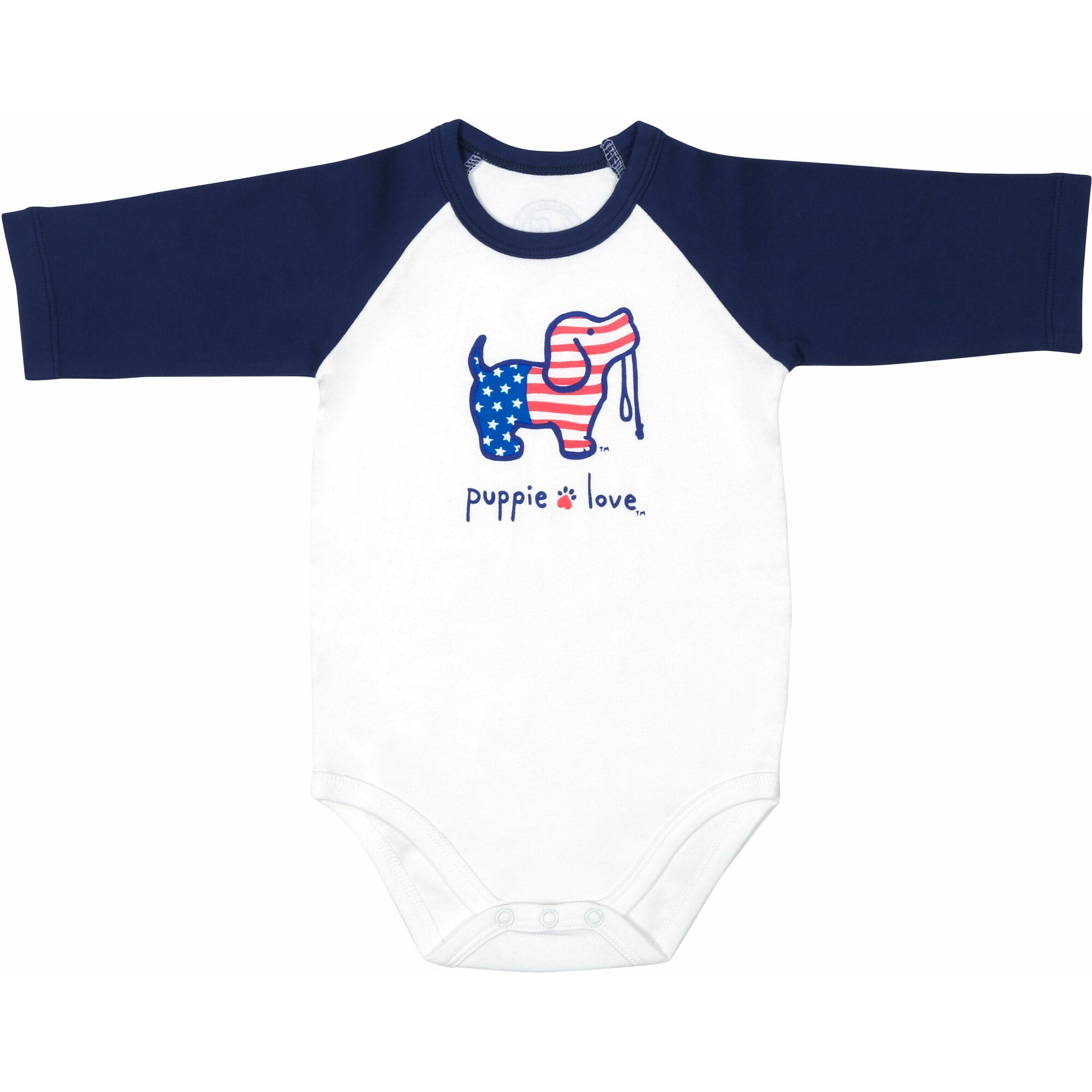 USA - 6-12 Months 3/4 Length Navy Sleeve Onesie