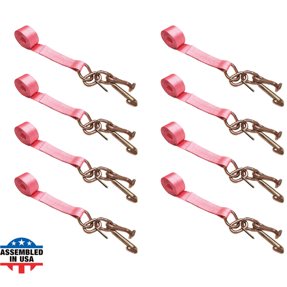 USA 8 Pack 2" x 10' TJ Cluster Hook Car Strap for Wrecker Tow Truck Auto Hauling