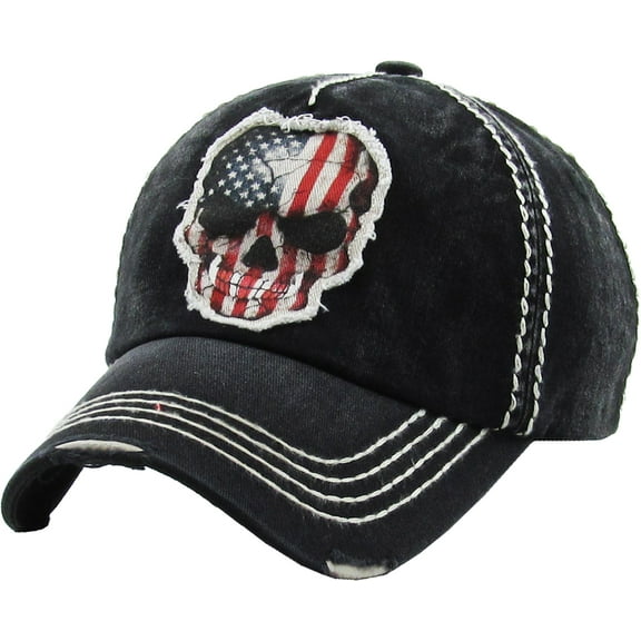 USA/AMERICA SKULL VINTAGE BALLCAP