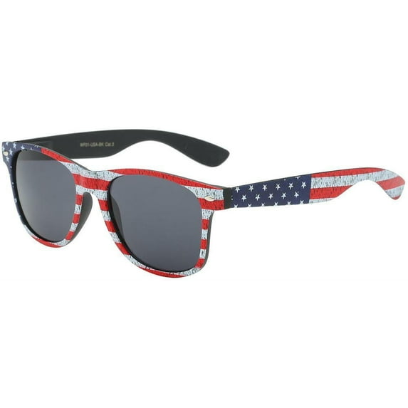 USA AMERICAN FLAG STARS & STRIPES PATRIOTIC SQUARE SUNGLASSES CLASSIC RETRO 80s
