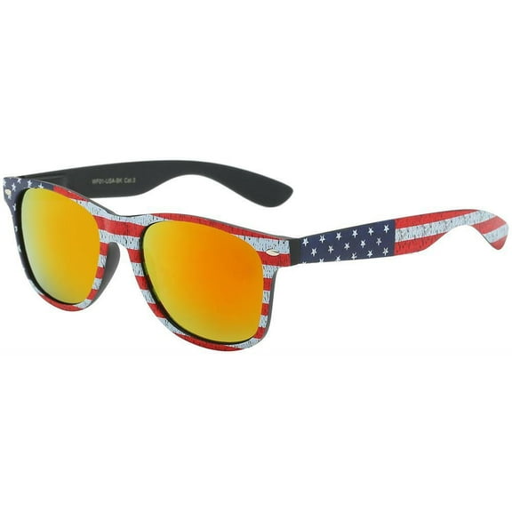 USA AMERICAN FLAG STARS & STRIPES PATRIOTIC SQUARE SUNGLASSES CLASSIC RETRO 80s