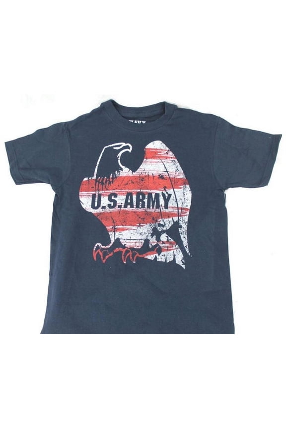 USA ARMY American Eagle Patriotic T-Shirt Tee Military Branch Soldier (Navy M)