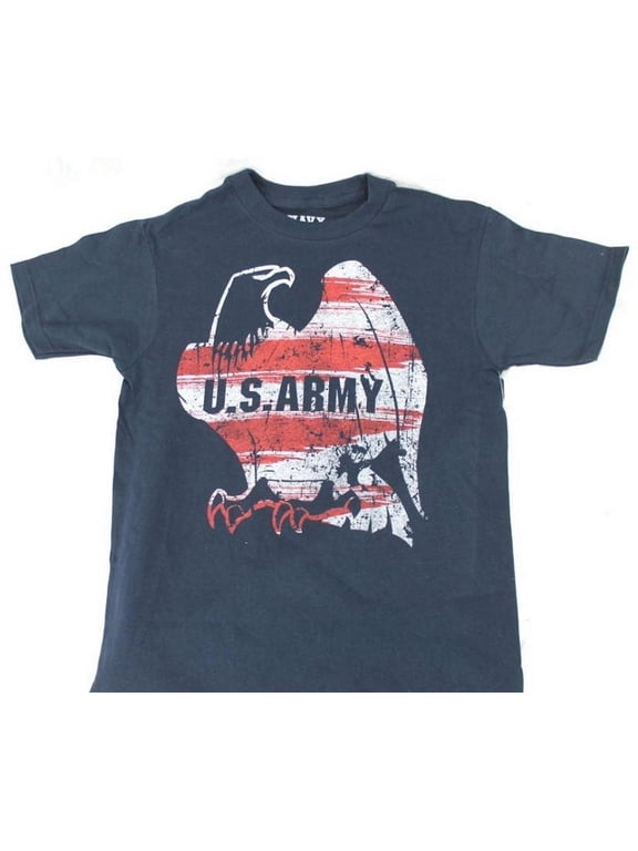 USA ARMY American Eagle Patriotic T-Shirt Tee Military Branch Soldier (Navy M)
