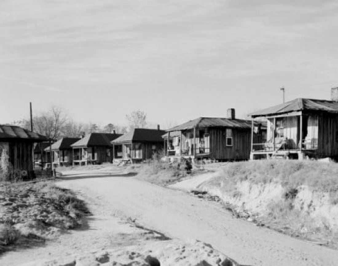 USA Alabama Phenix City Wooden houses near dirt road Canvas Art - (24 x 36)
