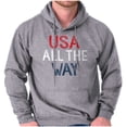thumbnail image 1 of USA All the Way American Pride Hoodie Sweatshirt Women Men Brisco Brands S, 1 of 6