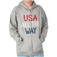 thumbnail image 1 of USA All the Way American Pride Unisex Fleece Graphic Zip Up Hoodie Brisco Brands 5X, 1 of 6