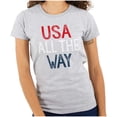 thumbnail image 1 of USA All the Way American Pride Womens Slim Fit Graphic Tee Brisco Brands X, 1 of 6