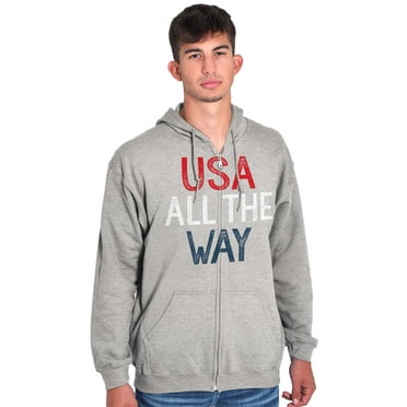 USA All the Way American Pride Unisex Plus Size Zip Hoodie Brisco Brands 5X