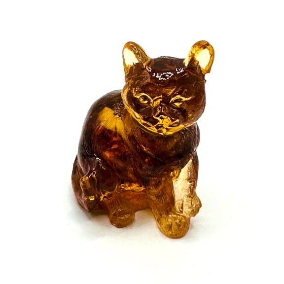 USA Amber CAT Figurine Souvenir Baltic Amber Cat Statue Cat Sculpture Gift Home Decor Handmade KIZIMA