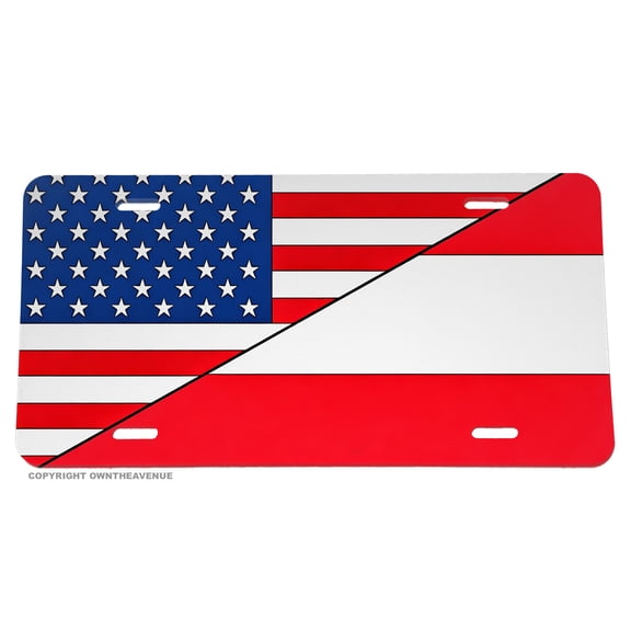 USA American Austria Flag Auto License Plate