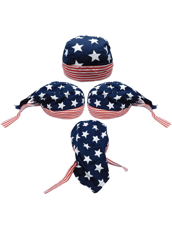 USA American Blue Stars United States U.S. Do Rag Doo Rag Skull Cap Head Wrap