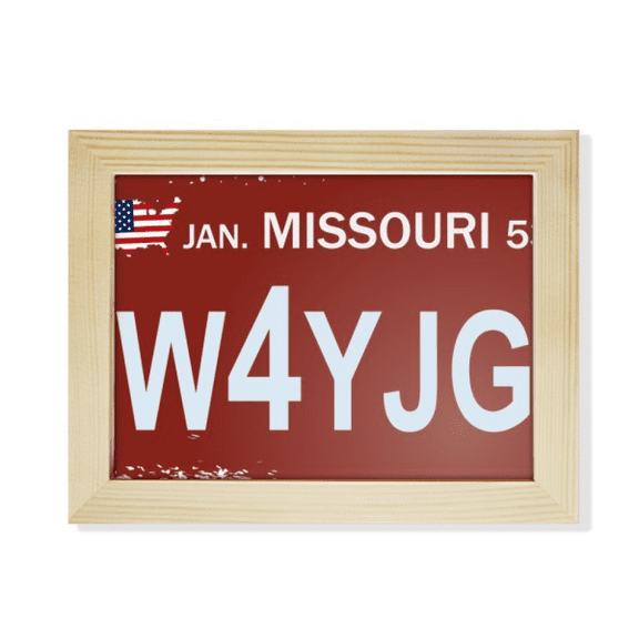 USA American Car Number Pattern Desktop Photo Frame Picture Art Decoration Painting 6x8 inch