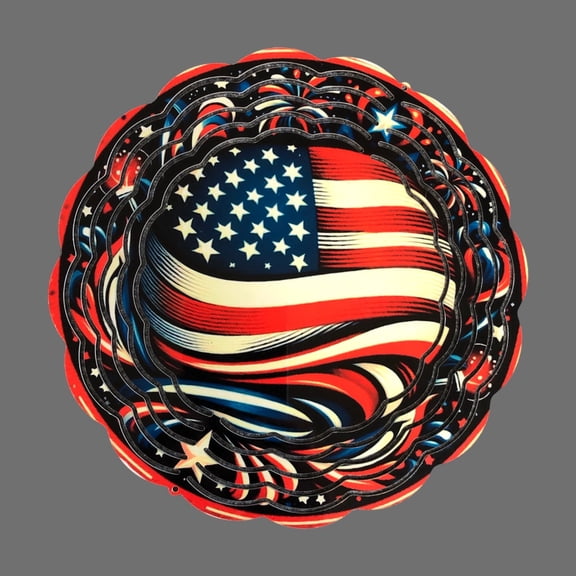 USA American Celebration Wind Spinner Metal Patriotic Flag Gift